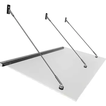 Stříška nad vchodové dveře VCHODOVÁ STŘÍŠKA Závěsná s lištou 2,0m nerez Sklo čiré tvrzené ESG tl.10mm