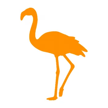 Samolepící dekorace Plameňák 001 levá (06 - oranžová) SAMOLEPKA NA AUTO, NÁLEPKA, FÓLIE, POLEP, TUNING, VLASTNÍ TEXT, TISK, AUTOSAMOLEPKY.cz, POLEPY, OBRÁZEK, LOGO, 3D STICKERS