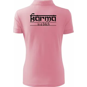 Karma Indický nápis - Polokošile dámská Pique Polo - M ( Růžová )