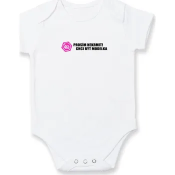 Kojenecký body Prosím nekrmit! - Body kojenecké s krátkým rukávem - Krátký r. do 3 měs ( Bílá )