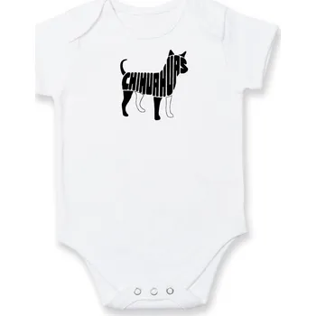 Kojenecký body Čivava nápis - Body kojenecké s krátkým rukávem - Krátký r. 12-18 měs ( Bílá )