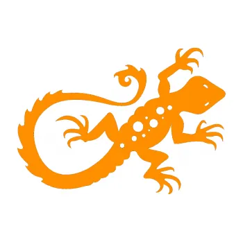 Samolepící dekorace Ještěrka 012 pravá (06 - oranžová) SAMOLEPKA NA AUTO, NÁLEPKA, FÓLIE, POLEP, TUNING, VLASTNÍ TEXT, TISK, AUTOSAMOLEPKY.cz, POLEPY, OBRÁZEK, LOGO, 3D STICKERS