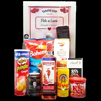 Gin TREZOR – dárková bedna s potiskem (obsah: Beefeater Pink Strawberry Gin)