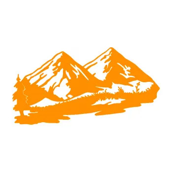 Samolepící dekorace Krajina hory 012 levá (06 - oranžová) SAMOLEPKA NA AUTO, NÁLEPKA, FÓLIE, POLEP, TUNING, VLASTNÍ TEXT, TISK, AUTOSAMOLEPKY.cz, POLEPY, OBRÁZEK, LOGO, 3D STICKERS