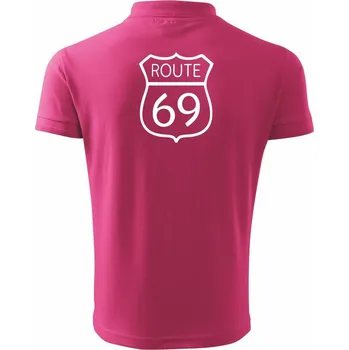 Pánská košile Route 69 - Polokošile pánská Pique Polo 203 - 3XL ( Purpurová )