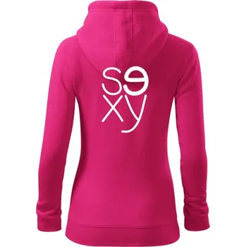 Dámská mikina Sexy vedle sebe - Dámská mikina trendy zipper s kapucí - S ( Purpurová )