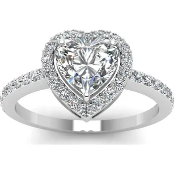 Prsten Elenys stříbrný rhodiovaný prsten Čiré srdce Velikost: 5 (EU: 49-50)