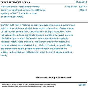 ČSN EN ISO 12944-7 - Nátěrové hmoty - Protikorozní ochrana ocelových konstrukcí ochrannými nátěrovými systémy - Část 7: Provádění a dozor při zhotovování nátěrů - Tisk