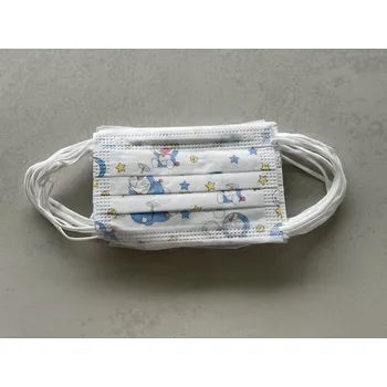 Dětská rouška bílá s kočkou - balení 10ks