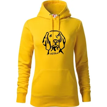 Dámská mikina Vizsla Hlava - Mikina dámská Cape s kapucí - 2XL ( Žlutá )