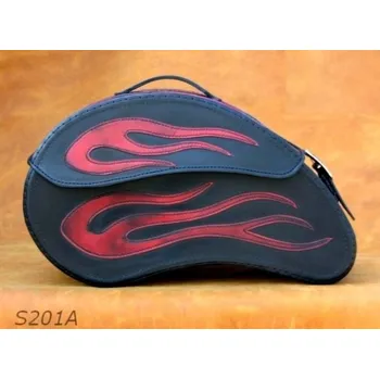 Zavazadlo na motocykl Kožené moto brašny S201 Red černé, 57x34x19cm - bez nýtů