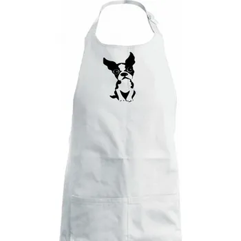 Kuchyňská zástěra Bostonský teriér - Dámská zástěra na vaření - Univerzální velikost ( Bílá )