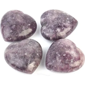 Přírodní kámen Srdce z lepidolitu 40mm