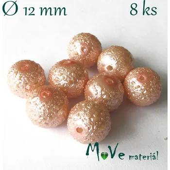 Dětské navlékací korálky Voskové perle "Zigana" 12mm, 8ks, lososové