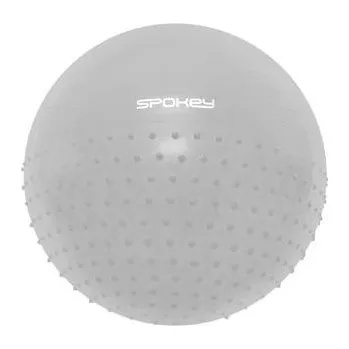 Gymnastický míč Spokey HALF FIT Gymnastický míč 2v1 masážní, 75 cm včetně pumpičky, šedý