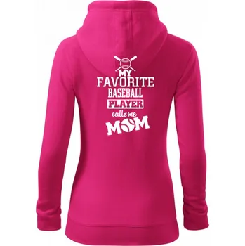 Dámská mikina My favorite baseball player - DAD / MOM - Dámská mikina trendy zipper s kapucí - S ( Purpurová )