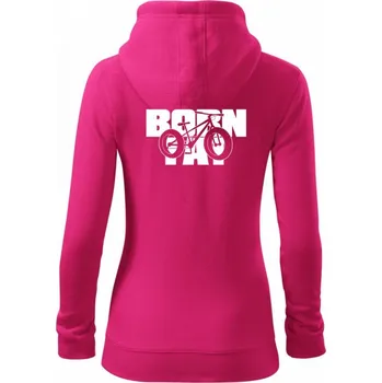 Dámská mikina Born fat - Dámská mikina trendy zipper s kapucí - XL ( Purpurová )