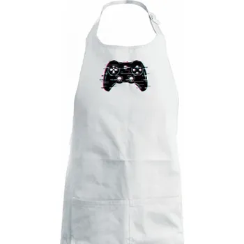 Kuchyňská zástěra Ovladač gamer - Dámská zástěra na vaření - Univerzální velikost ( Bílá )