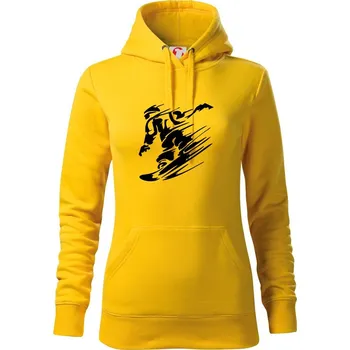 Dámská mikina Rychlý snowboardista - Mikina dámská Cape s kapucí - S ( Žlutá )