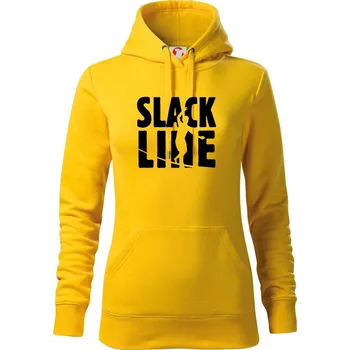 Dámská mikina Slackline nápis - Mikina dámská Cape s kapucí - S ( Žlutá )