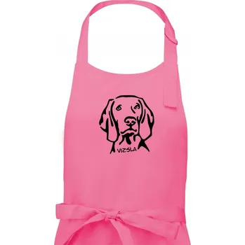 Kuchyňská zástěra Vizsla Hlava - Dámská zástěra na vaření - Univerzální velikost ( Růžová )