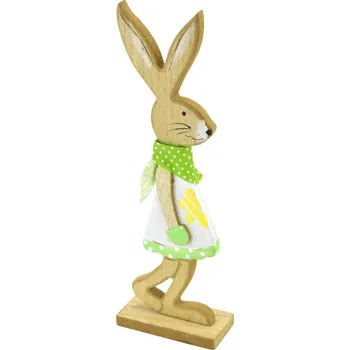 Velikonoční dekorace Zaječice se zeleným šátkem, 24 cm