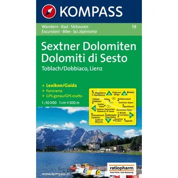 Sextner Dolomiten/Dolomiti di Sesto: Toblach/Dobbiacio, Lienz 1:50 000 - Nakladatelství Kompass Karten [DE] (2014)