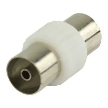 Anténní redukce Valueline Koaxiální spojka, koaxiální zásuvka – koaxiální zásuvka, bílá (VLSP40941W)