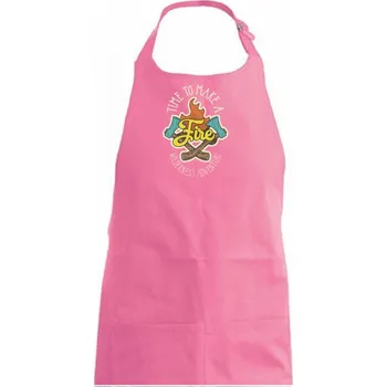 Kuchyňská zástěra Time to make a Fire - Dámská zástěra na vaření - Univerzální velikost ( Růžová )