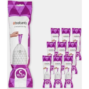 Pytle na odpadky Brabantia PerfectFit sáčky 10-12L (C) do odpadkového koše - multipack 200 pytlů (10x20)