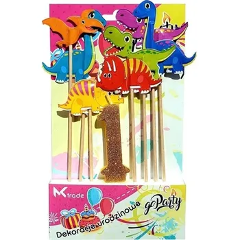 Dortová svíčka KiK KX5825 dinosauři se svíčkou 1 rok