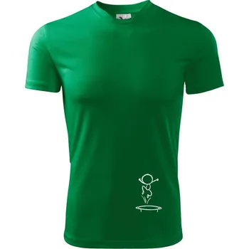Pánské tričko Trampolínky postavička - Pánské triko Fantasy sportovní (dresovina) - M ( Středně zelená )