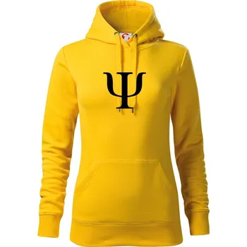 Dámská mikina Psychologie znak - Mikina dámská Cape s kapucí - S ( Žlutá )