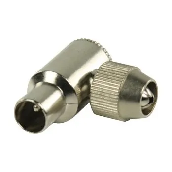 Anténní redukce Valueline Nepájené koaxiální konektory úhlové, koaxiální zástrčka kovová 2 ks (VLSP40905M)