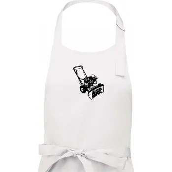 Kuchyňská zástěra Sněhová fréza kresba - Dámská zástěra na vaření - Univerzální velikost ( Bílá )