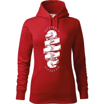 Dámská mikina Skate live if up - Mikina dámská Cape s kapucí - XS ( Červená )