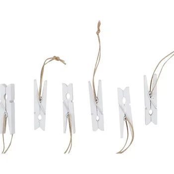 Kolíčky dřevěné 5 cm, 12 ks, bílé 5340