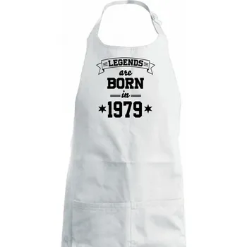 Kuchyňská zástěra Legends are born in 1979 - Dámská zástěra na vaření - Univerzální velikost ( Bílá )