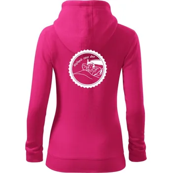 Dámská mikina Nejlepší část dne - Dámská mikina trendy zipper s kapucí - XL ( Purpurová )