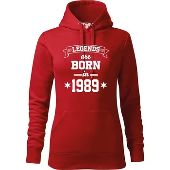 Dámská mikina Legends are born in 1989 - Mikina dámská Cape s kapucí - S ( Červená )