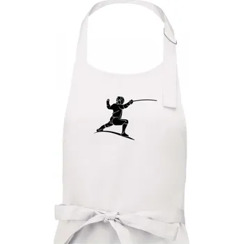 Kuchyňská zástěra Šermíř postava - Dámská zástěra na vaření - Univerzální velikost ( Bílá )
