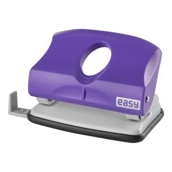 Děrovačka EASY Plastová děrovačka na papír, 15 listů, fialová