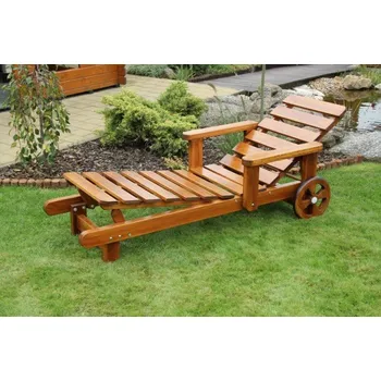 Zahradní lavice Dřevěné lehátko Liška s kolečky