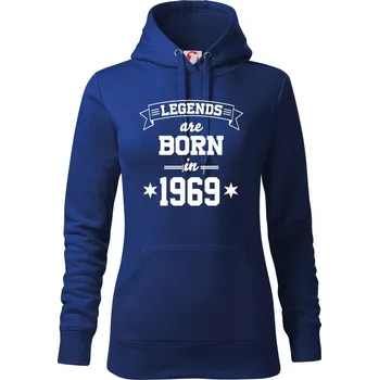 Dámská mikina Legends are born in 1969 - Mikina dámská Cape s kapucí - 2XL ( Královská modrá )