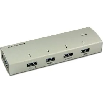 USB hub LC POWER LC-HUB-EX4S-ALU HUB external, 4x USB 3.0, silver aluminium, slim shape
