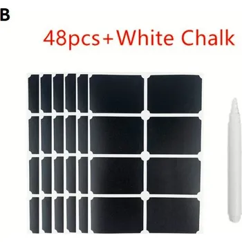 Speciální papír Voděodolné lepící etikety na potraviny, 48 ks černé + bílý popisovač Varianta: B