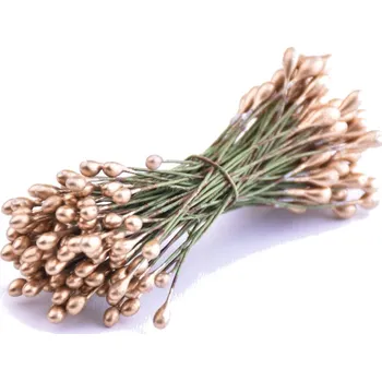 Květinové pestíky 3mm - lesklé Barva: zlatá