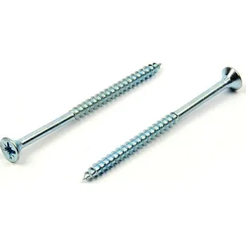 Vrut Univerzální vrut do dřeva 5x90/60 částečný závit zinek bílý (Vrut do dřeva, křížová drážka PZ, zápustná hlava)