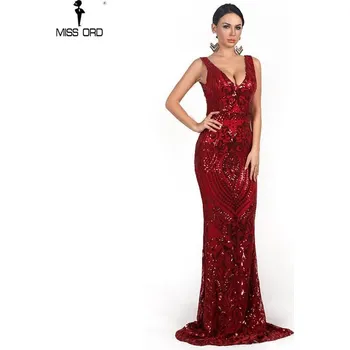 Dámské šaty Pouzdrové sexy šaty s hlubokým výstřihem a vzory LissCord Barva: Červená, Velikost: S