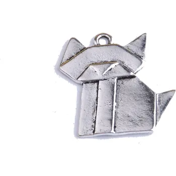 Přívěsek Přívěsek ORIGAMI KOČKA, 28x28mm, 1ks